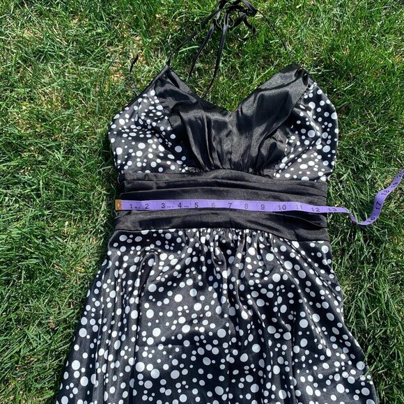 Vintage 90s Y2K Le Chateau Polka Dot Halter Dress - Picture 12 of 14